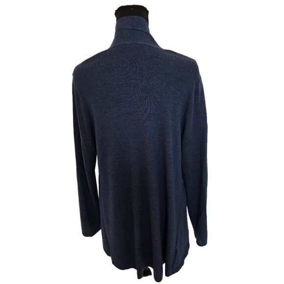 Eileen Fisher Womens Knitted With Matching Scarf Open Cardigan Blue Large - Picture 4 of 11